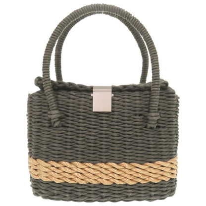 Chanel Straw Gray Basket Bag Handbag 1538 Chanel