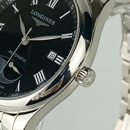 Longines Longines Watch Master Collection Power Reserve L2.908.4.51.6 Silver Black Dial Stainless