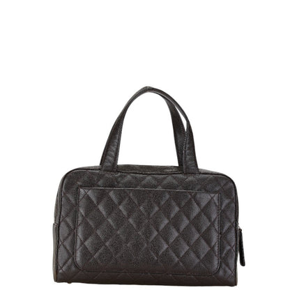 Chanel Coco Mark Handbag Boston Bag Brown Caviar Skin