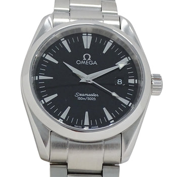 Omega Seamaster Aqua Terra 2518.50 Boys' Brand Watch Date Quartz Qz Stainless Steel Ss Silver Black