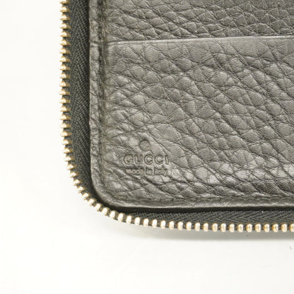 Gucci Soho Long Wallet 291102 Leather Black Champagne