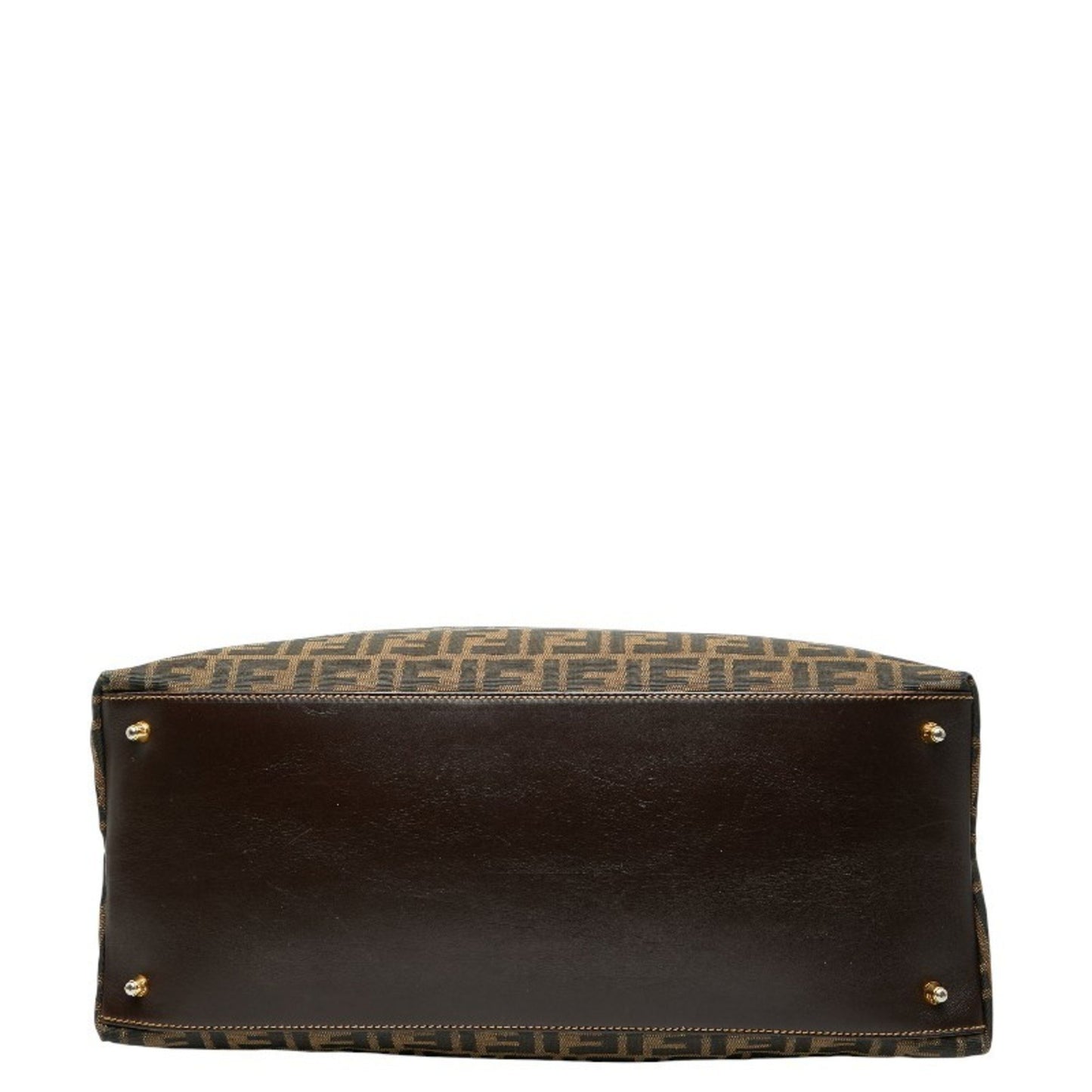 Fendi Zucca Handbag Tote Bag Brown Canvas