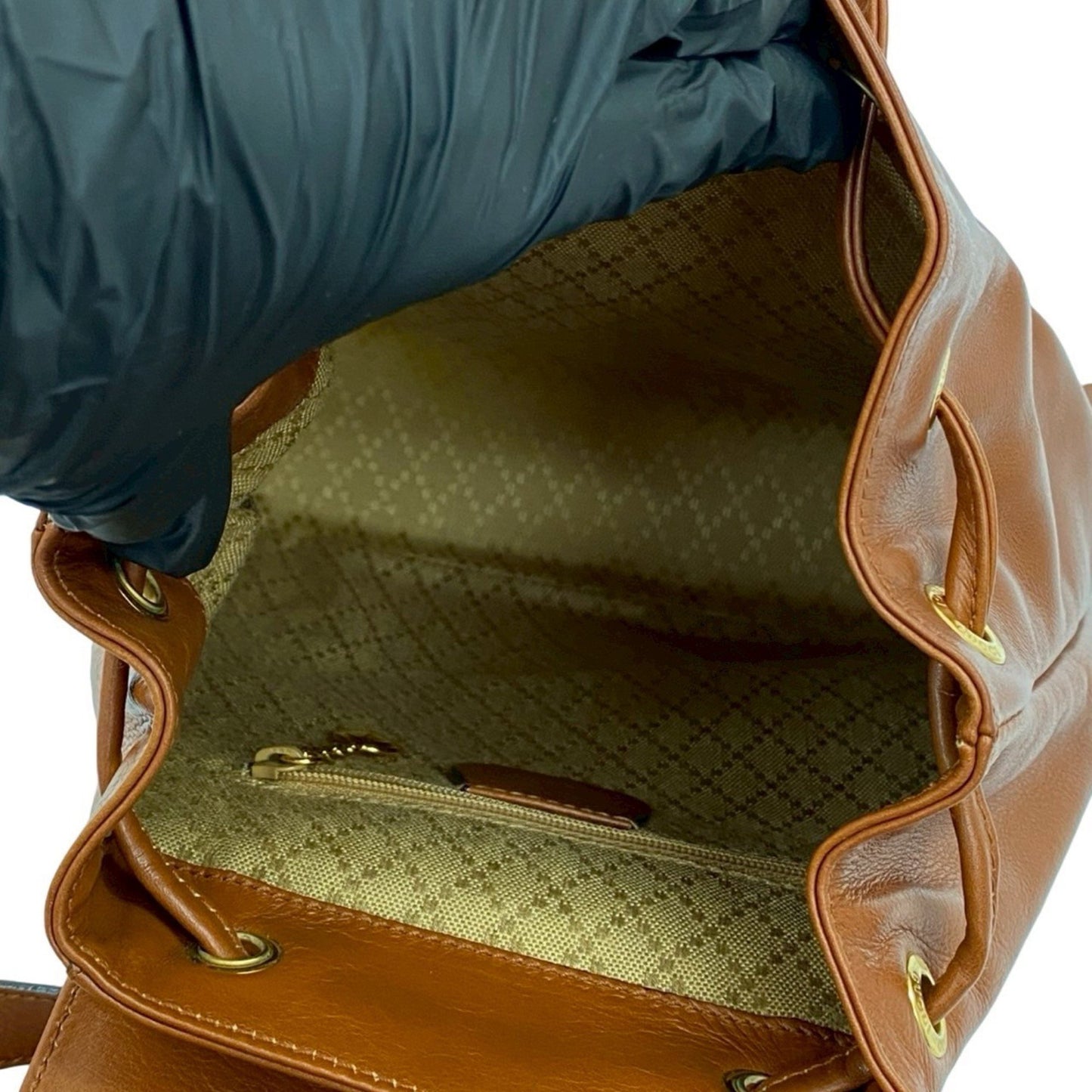Gucci Old Gucci Bamboo Turnlock Leather Mini Rucksack/Daypack Brown 434-3