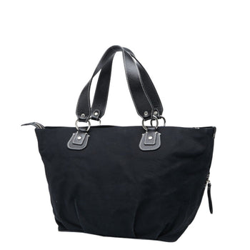 Burberry Blue Label Tote Bag Black Canvas Leather
