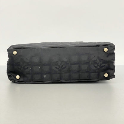 Chanel New Travel Nylon Handbag In Black Champagne