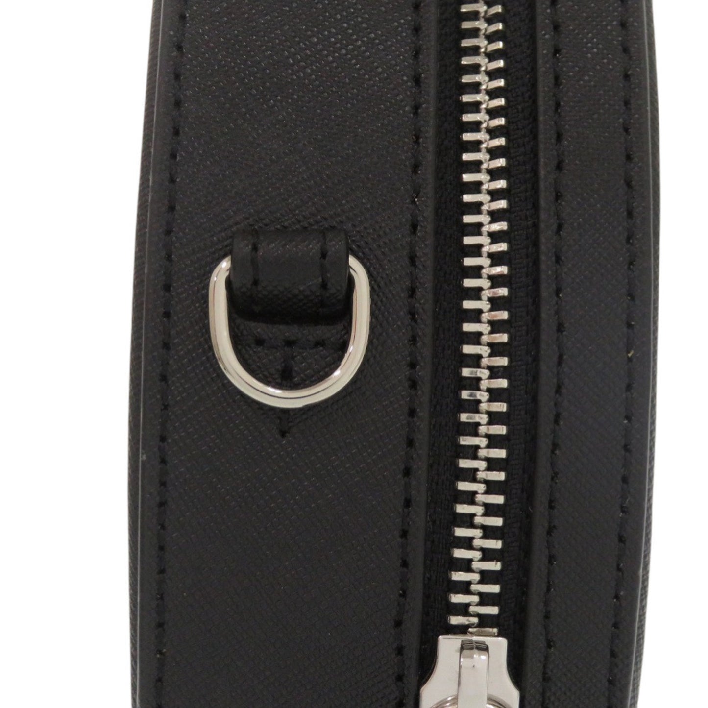 Like New Vivienne Westwood Round Crossbody Ove Genuine Leather Black Shoulder Bag 0894