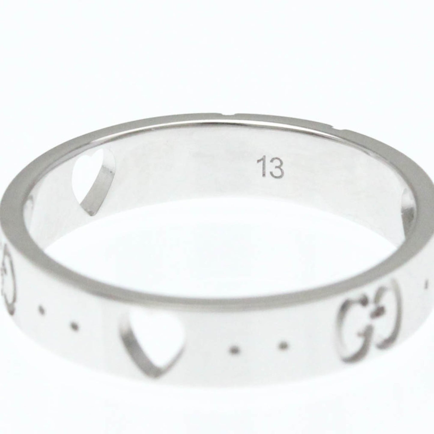 Gucci Icon Heart Ring White Gold (18K) Fashion No Stone Band Ring Silver