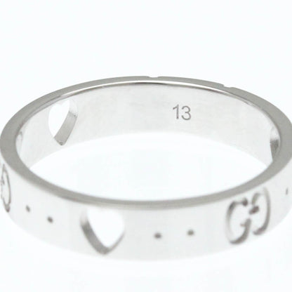 Gucci Icon Heart Ring White Gold (18K) Fashion No Stone Band Ring Silver