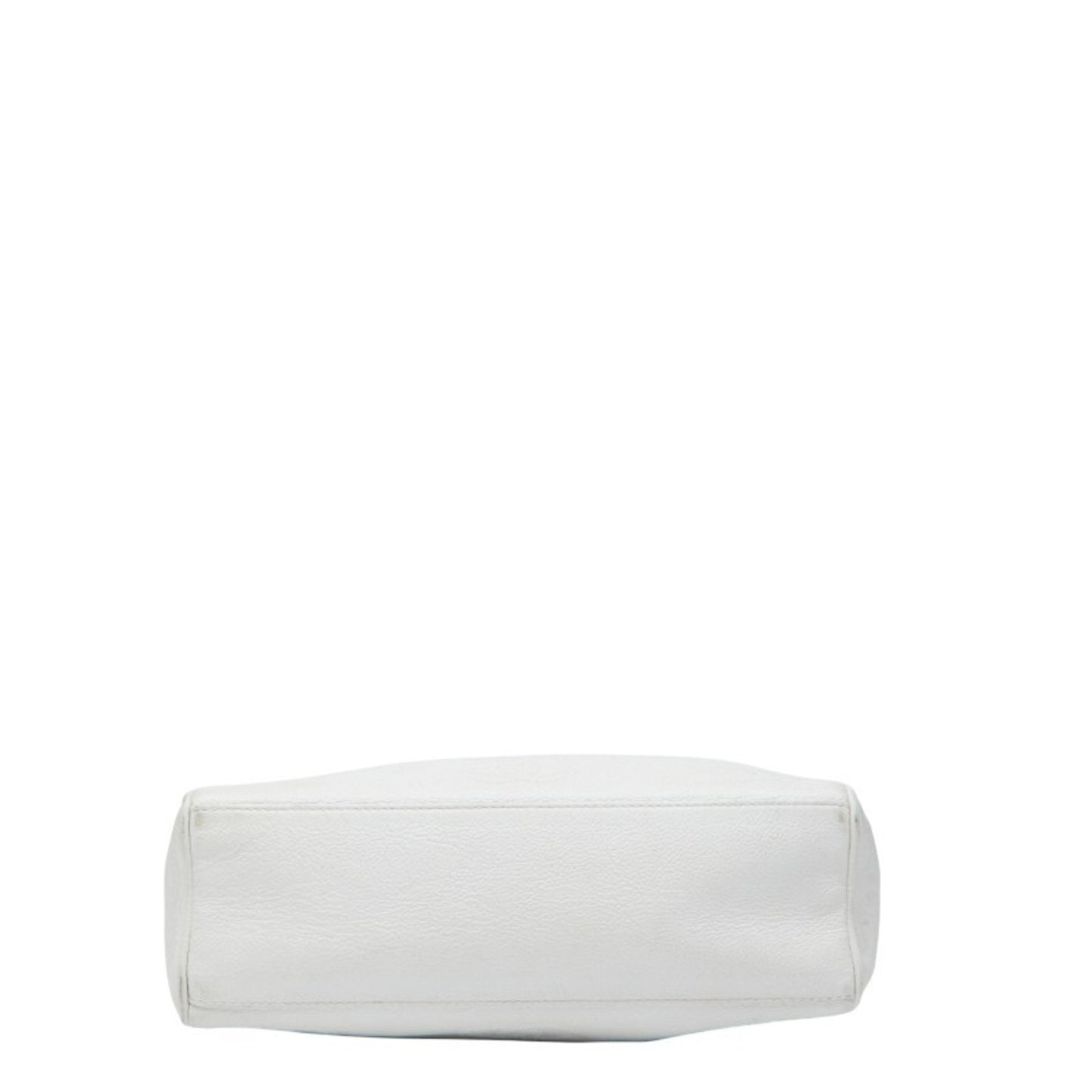 Chanel Triple Coco Mark Chain Shoulder Bag In White Caviar Skin