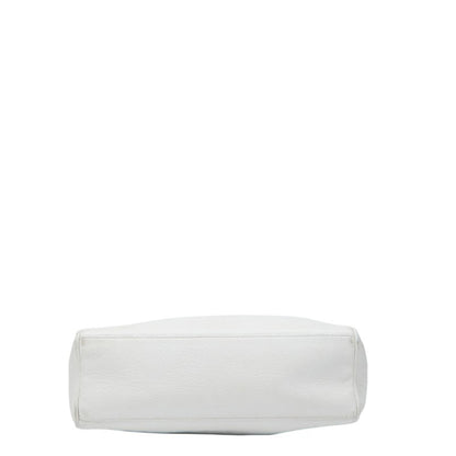 Chanel Triple Coco Mark Chain Shoulder Bag In White Caviar Skin