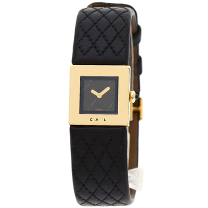 Chanel H0111 Matelasse Watch 18K Yellow Gold Leather
