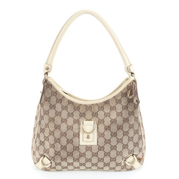 Gucci Gg Canvas Abbey Leather Shoulder Bag