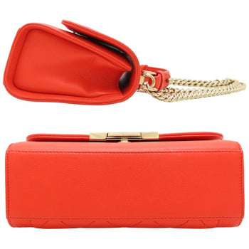 Chanel A93701 Shoulder Bag Matelasse Click Label Single Flap Calf Orange 352531