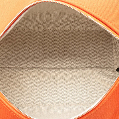 Hermes Herms Bride A Black Gm Handbag In Orange Canvas