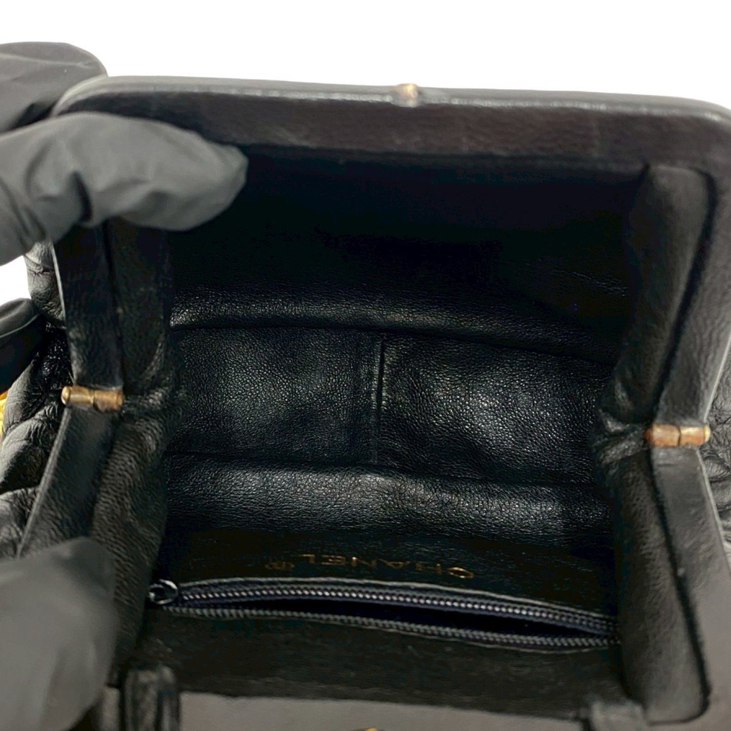 Chanel Matelasse Coco Lambskin Leather Clasp Chain Mini Shoulder Bag