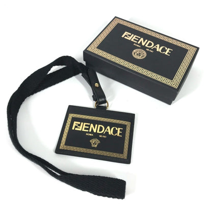 Versace X Fendi Collaboration Fendace Medusa Id Holder With Neck Strap
