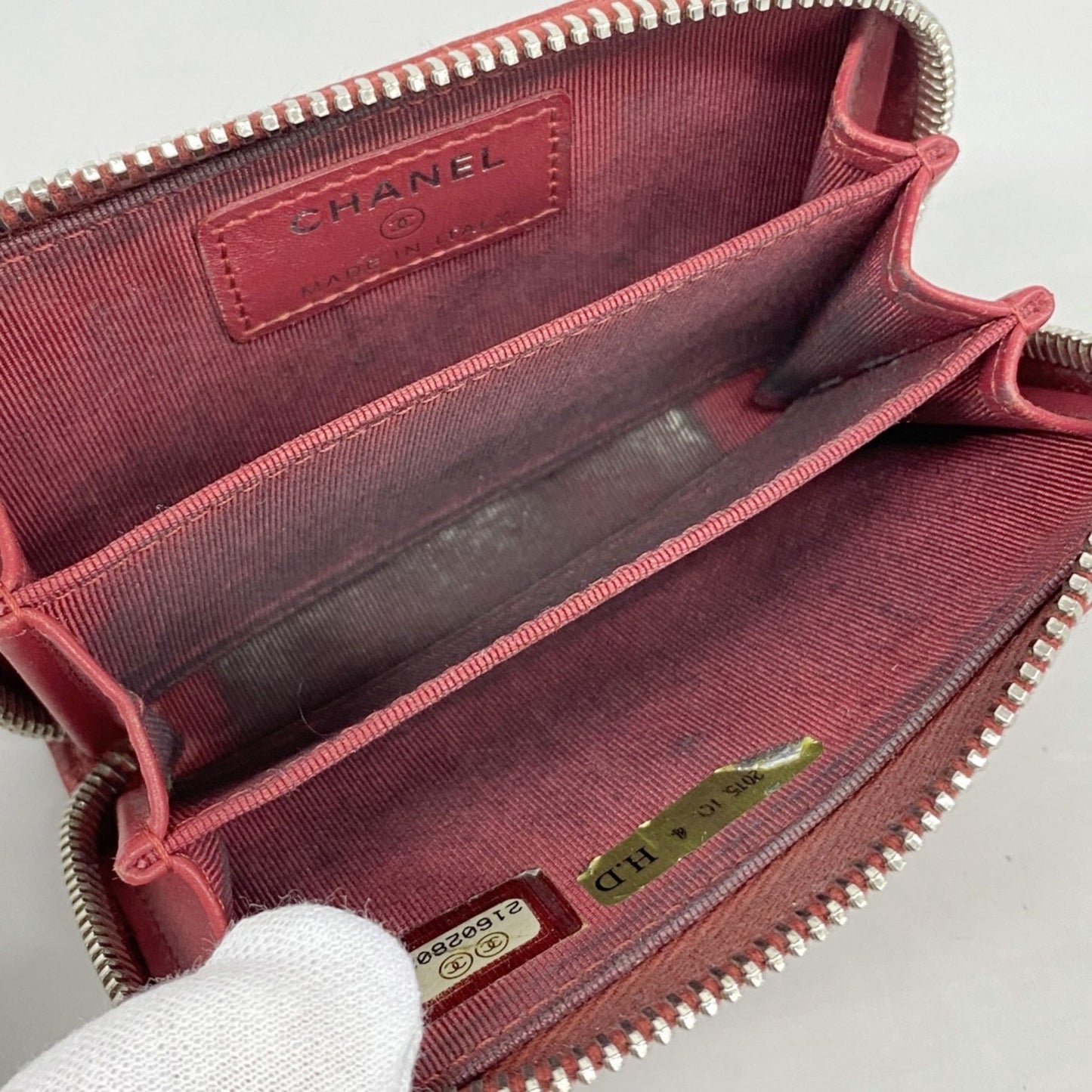 Chanel Wallet/Coin Case Matelasse Caviar Leather Red