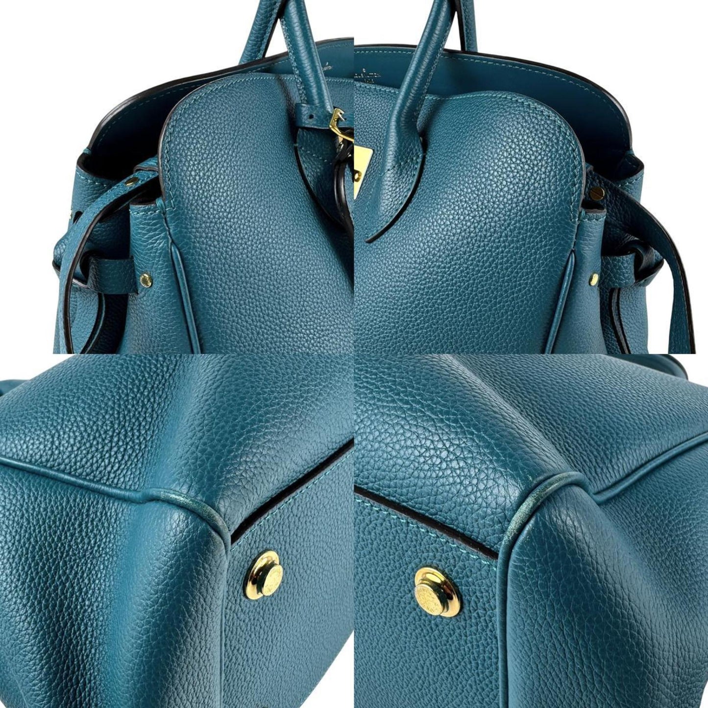 Louis Vuitton Mila Mm Leather Shoulder Bag In Green Blue And Gold