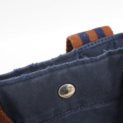 Hermes Herms Foule Tote Canvas Navy Bag