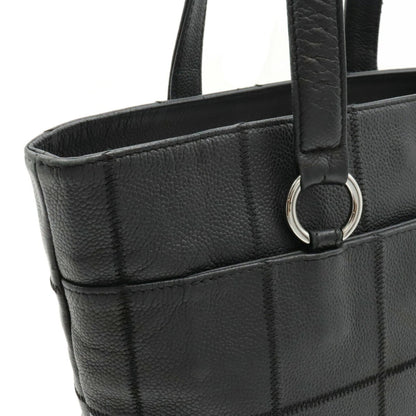 Chanel Chocolate Bar Tote Bag Leather Black