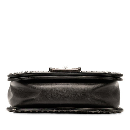 Chanel Coco Mark Stud Boy 20 Crossbody Chain Shoulder Bag In Black Lambskin