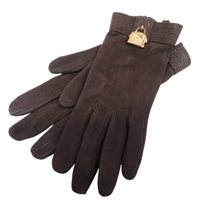Hermes Herms Women'S Suede Gloves