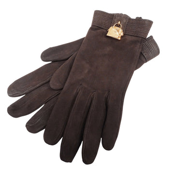 Hermes Herms Women'S Suede Gloves