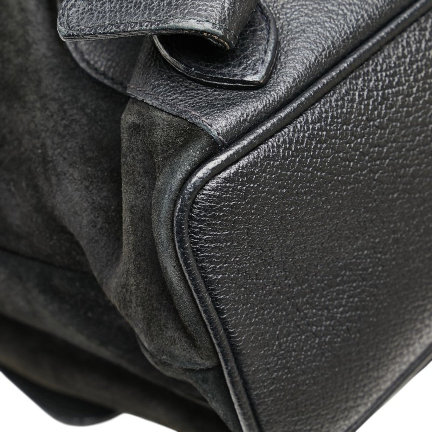 Gucci Bamboo Backpack 003 58 Black Suede Leather