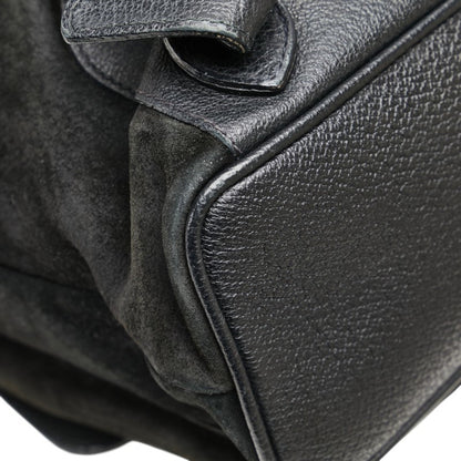 Gucci Bamboo Backpack 003 58 Black Suede Leather