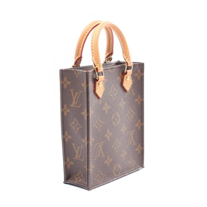 Louis Vuitton Petite Sac Plat Handbag Coated Canvas Leather Monogram