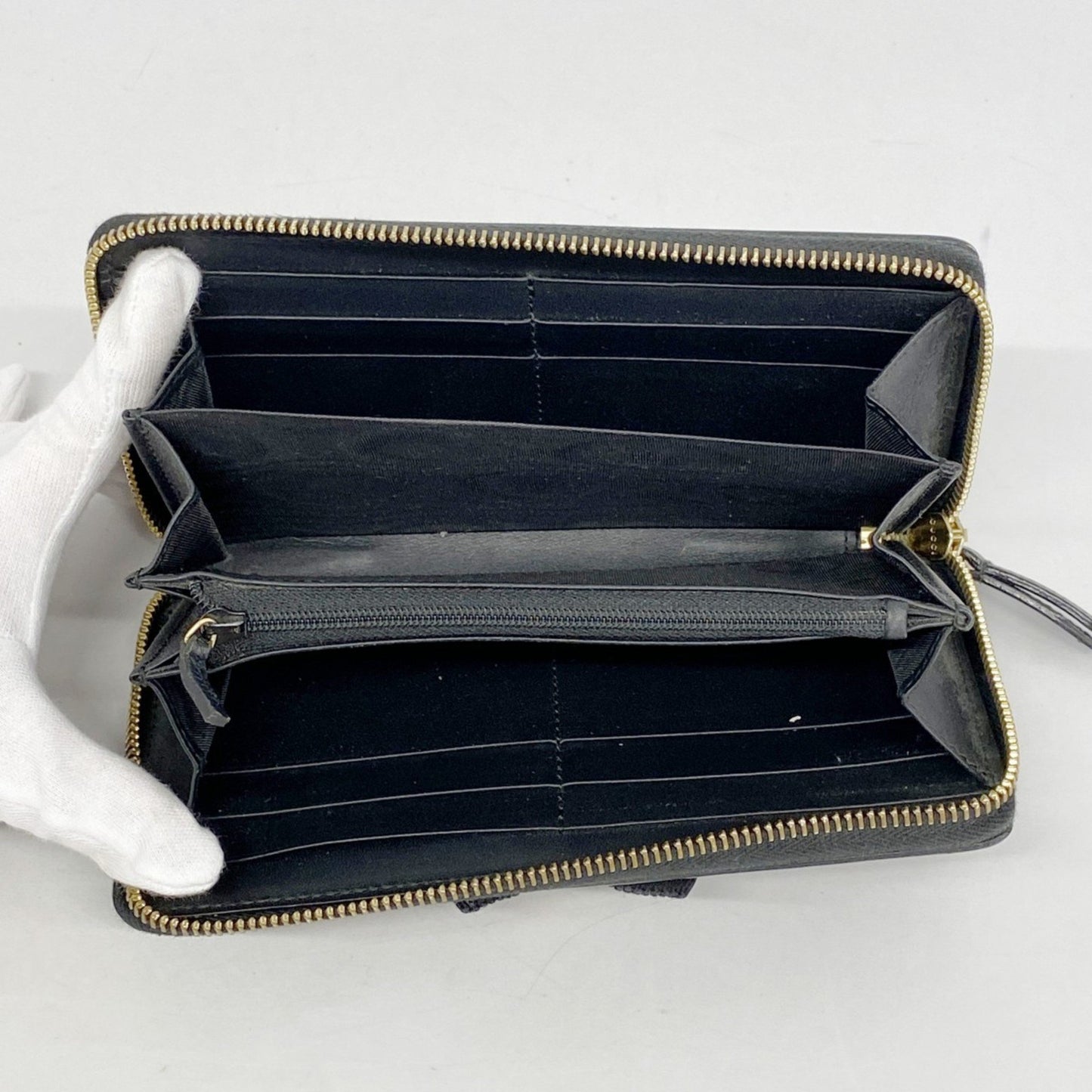 Gucci Gg Marmont Long Wallet 435819 Leather Black