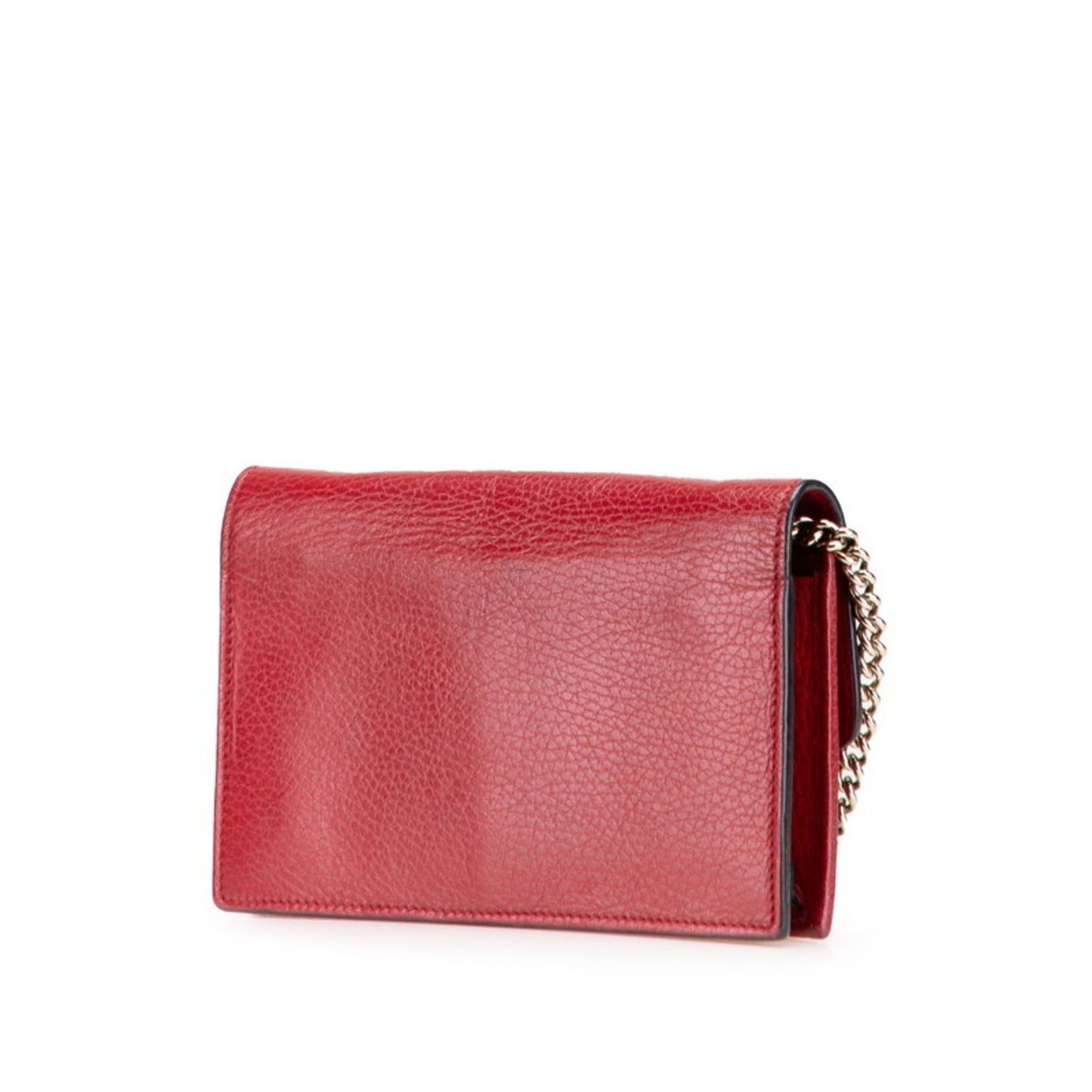 Gucci Interlocking G Crossbody Chain Wallet 510314 Red Leather