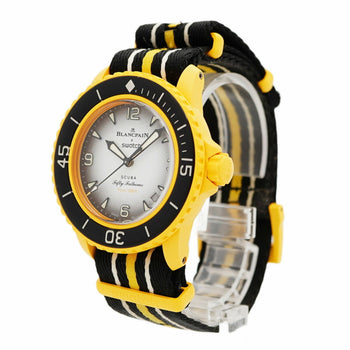 Swatch X Blancpain Pacific Ocean So35P100 White Dial