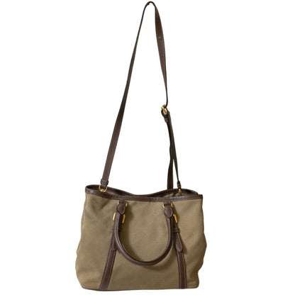 Prada Prada Canvas 2-Way Tote Bag/Handbag Bn1841 Khaki Brown