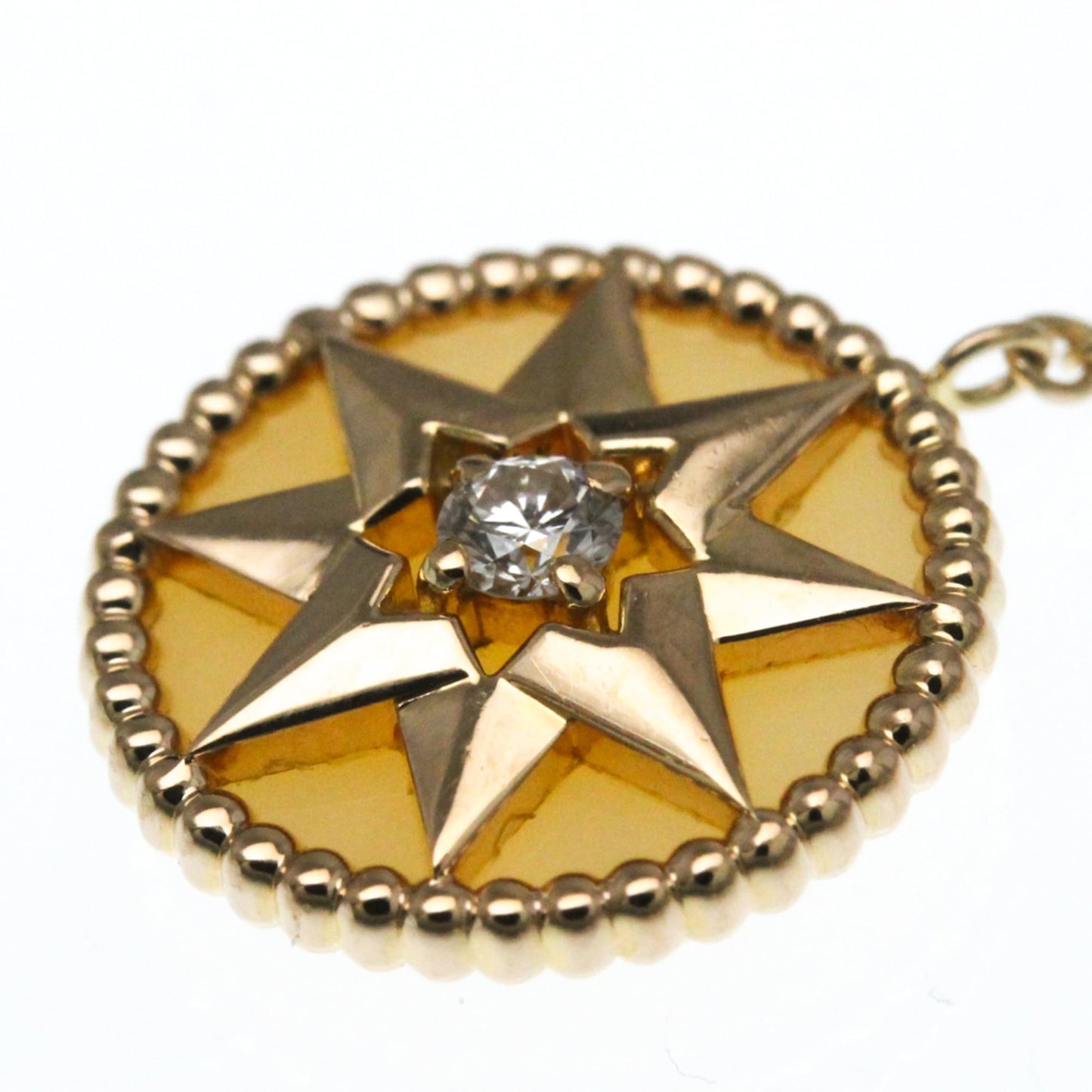 Christian Dior Rose Des Vents Medallion Necklace Rose Quartz Pink Gold (18K) Diamond