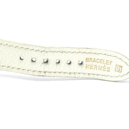 Hermes H Watch Gold Plated Leather Quartz