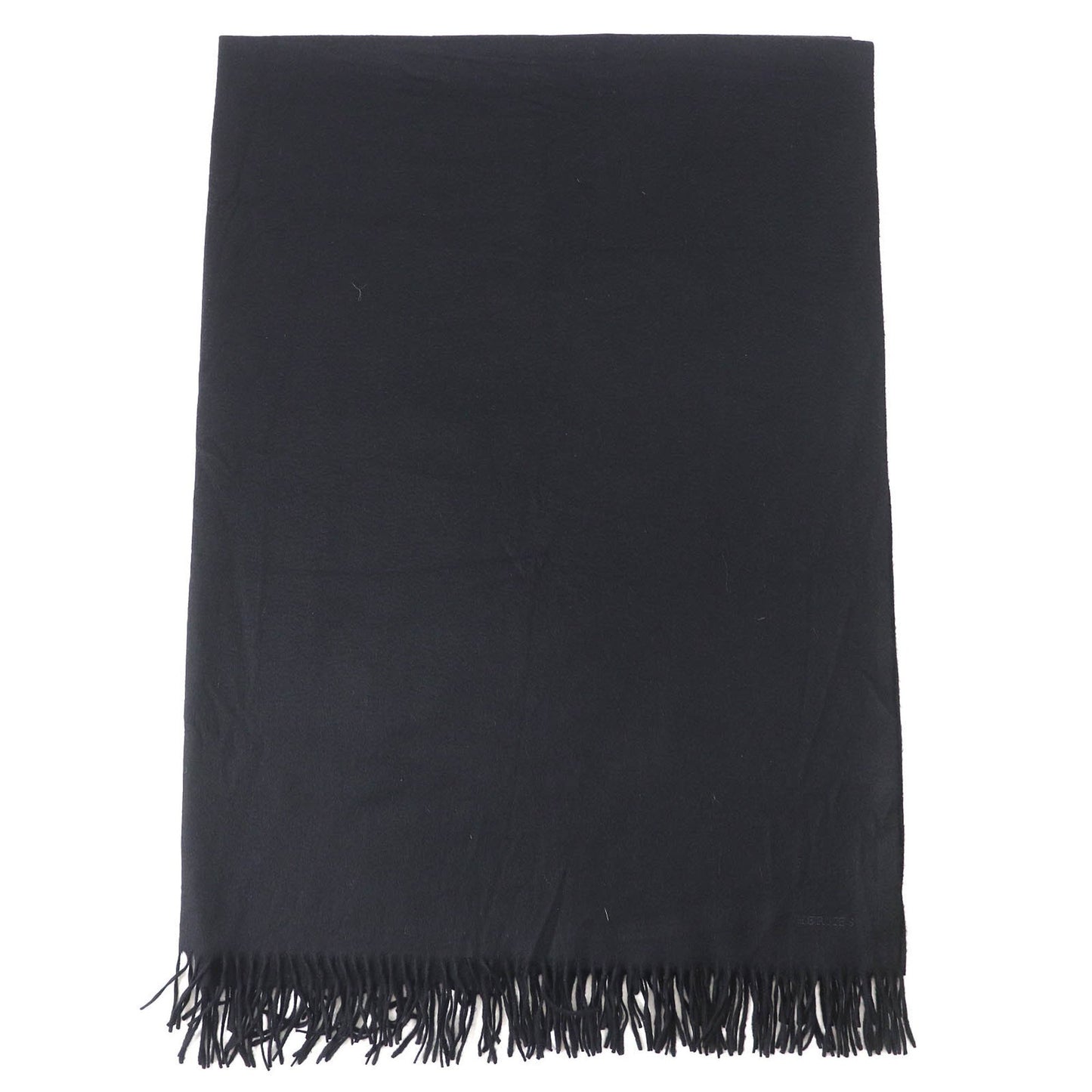 Hermes 100% Cashmere Shawl/Stole/Scarf With Logo Embroidery And Fringe