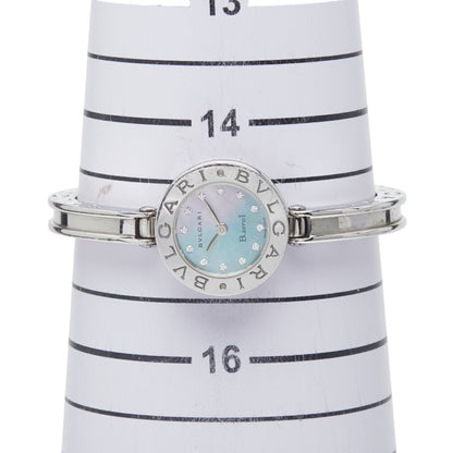 Bvlgari B.Zero1 12P Diamond Blue Shell Dial Bangle Watch Bz22S Quartz Stainless Steel