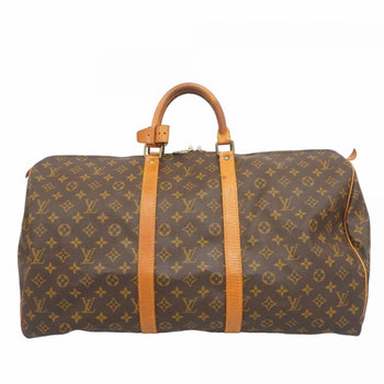 Louis Vuitton Monogram Keepall 55 Boston Bag M41424 Brown