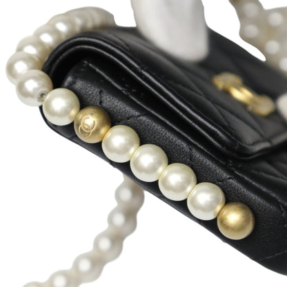 Chanel Mini Matelasse Shoulder Bag In Black Lambskin