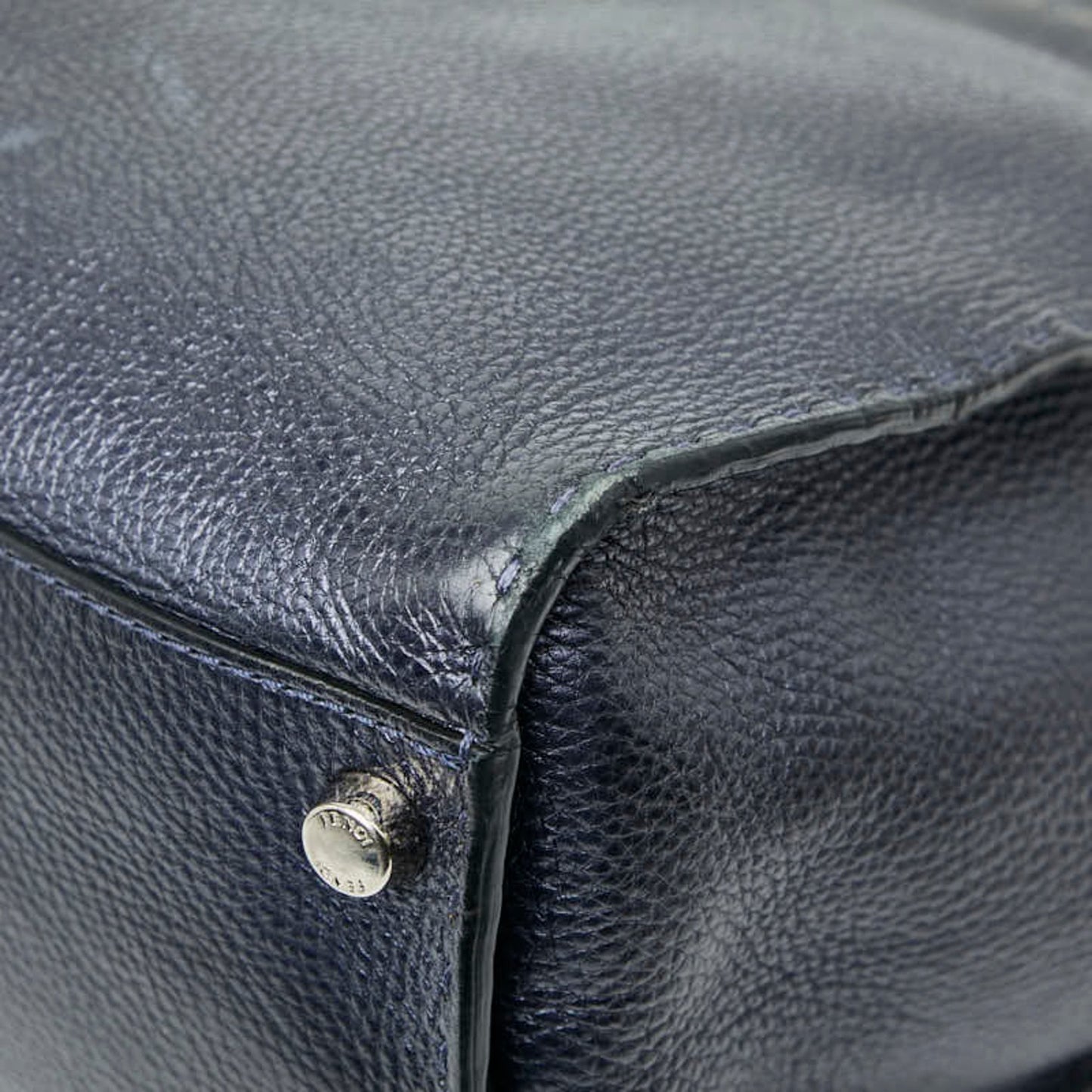 Fendi Selleria Peekaboo Fit Bugseye Monster Business Bag Shoulder 2-Way Navy Leather