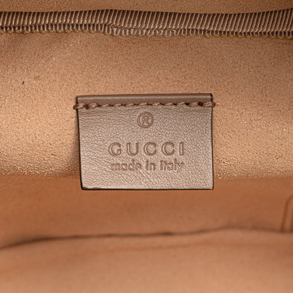 Gucci Gg Marmont Vanity Backpack 598594 Pink Beige Leather