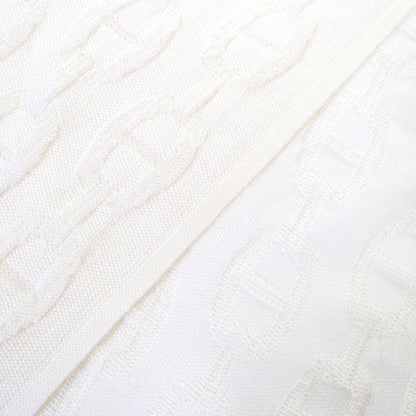 Hermes Cotton Cashmere Chaine D'Ancre Pattern Large Shawl/Scarf/Stole Off-White Made In France