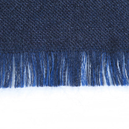 Hermes Cashmere And Silk Blend H Logo All-Over Print Mini Fringe Stole/Scarf/Shawl In Navy Black