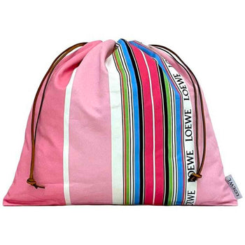 Loewe Bag Ec-22948 Pink Stripe Large Canvas Leather 691910 Clutch Pouch