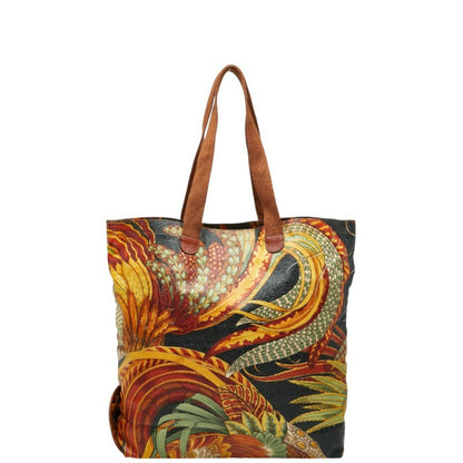 Salvatore Ferragamo Botanical Folding Tote Bag In Multicolored Leather