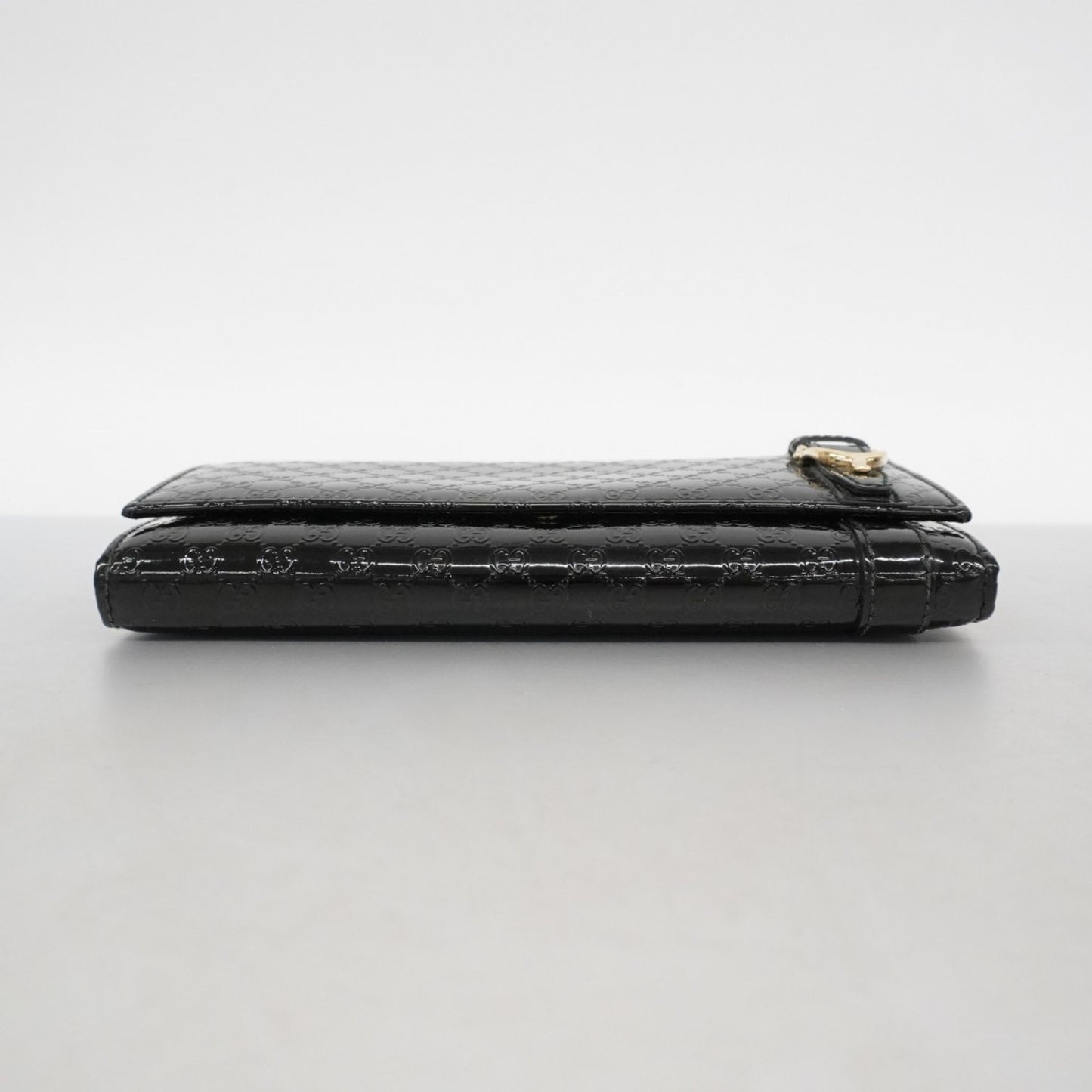 Gucci Micro Guccissima Long Wallet 309760 Enamel Black