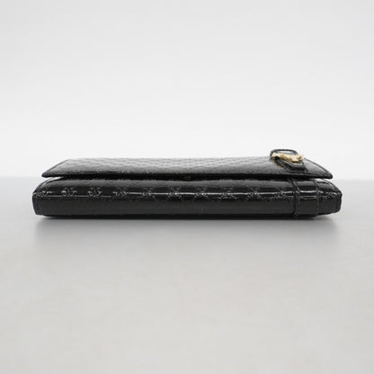 Gucci Micro Guccissima Long Wallet 309760 Enamel Black