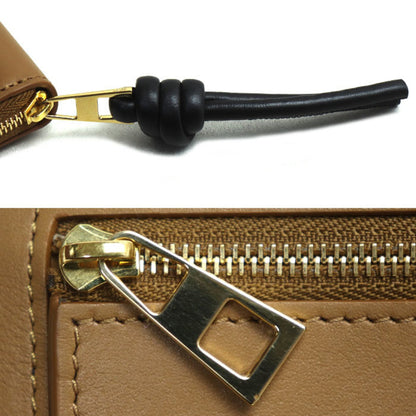 Loewe Knot Zip Around Wallet Long Round Brown Cem1G39X01