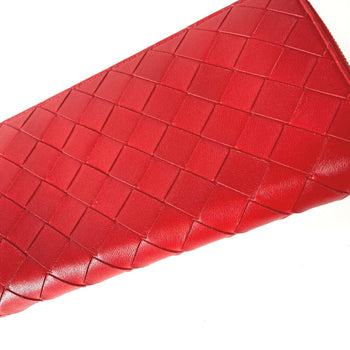 Bottega Veneta 593217 Long Wallet Zip Around Long Wallet Red